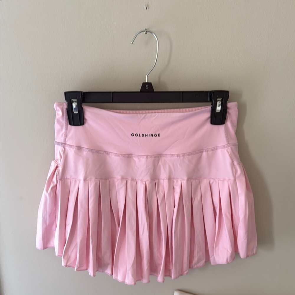 Gold Hinge Pleated Tennis Skirt
